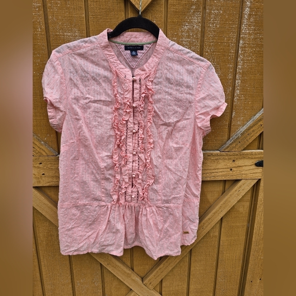 Pink Ruffled Women's Top